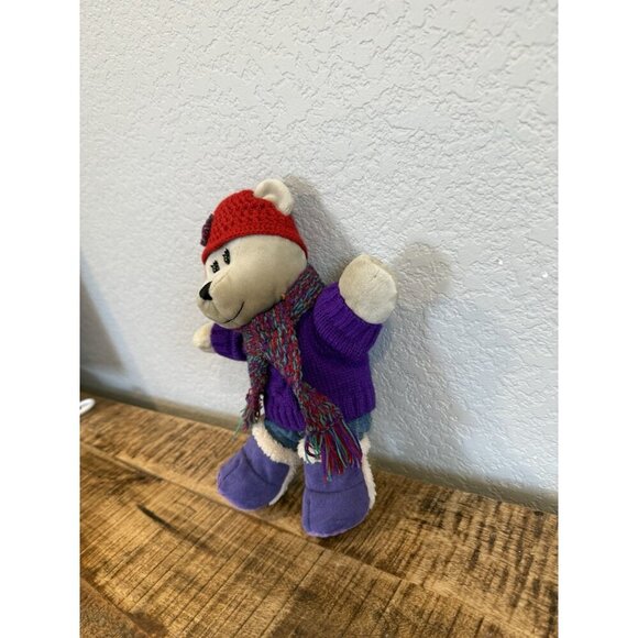 2006 Starbucks 52nd Winter Girl Holiday Bearista Bear 10" Plush w/ Coat & Scarf - Picture 2 of 7